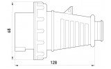 Габаритные размеры переносной силовой вилки TAREL (E.NEXT) артикул 3624-337 изображение