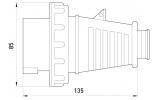 Габаритные размеры переносной силовой вилки TAREL (E.NEXT) артикул 3626-337 изображение