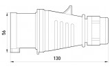 Габаритные размеры переносной разборной силовой вилки TAREL (E.NEXT) артикул 3628-326 изображение