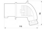 Габаритні розміри переносної кутової силової вилки TAREL (E.NEXT) артикул 3629-724 зображення