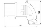 Габаритні розміри переносної кутової силової вилки TAREL (E.NEXT) артикул 3642-724 зображення