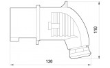 Габаритні розміри переносної кутової силової вилки TAREL (E.NEXT) артикул 3643-724 зображення