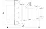 Габаритные размеры переносной силовой вилки TAREL (E.NEXT) артикул 3646-337 изображение