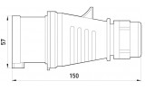 Габаритные размеры переносной разборной силовой вилки TAREL (E.NEXT) артикул 3647-326 изображение