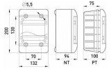 Корпус пластиковый встраиваемый (PT) 5-модульный однорядный IP40, TAREL (E.NEXT) изображение 2 (габаритные размеры)