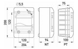 Корпус пластиковый встраиваемый (PT) 9-модульный однорядный IP30 с непрозрачной дверцей, TAREL (E.NEXT) изображение 2 (габаритные размеры)