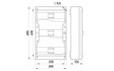 Корпус пластиковий навісний (NT) 37-модульний трирядний IP55, TAREL (E.NEXT) зображення 2 (габаритні розміри)