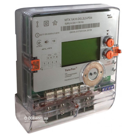 Лічильник електроенергії MTX 1A10.DG.2L5-PD4 «Matrix AMM» однофазний 5(80) А 220 В багатотарифний, TeleTec фото