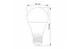 Светодиодная (LED) лампа A60 10Вт E27 3000K, TITANUM изображение 3 (габаритные размеры)