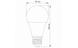 Светодиодная (LED) лампа A65 15Вт E27 4100K, TITANUM изображение 3 (габаритные размеры)