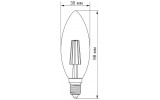 Светодиодная (LED) лампа Filament C37 4Вт E14 2200K бронза, TITANUM изображение 3 (габаритные размеры)