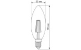 Светодиодная (LED) лампа Filament C37 4Вт E14 4100K, TITANUM изображение 3 (габаритные размеры)