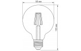 Светодиодная (LED) лампа Filament G95 6Вт E27 2200K бронза, TITANUM изображение 3 (габаритные размеры)