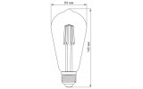 Светодиодная (LED) лампа Filament ST64 6Вт E27 2200K бронза, TITANUM изображение 3 (габаритные размеры)