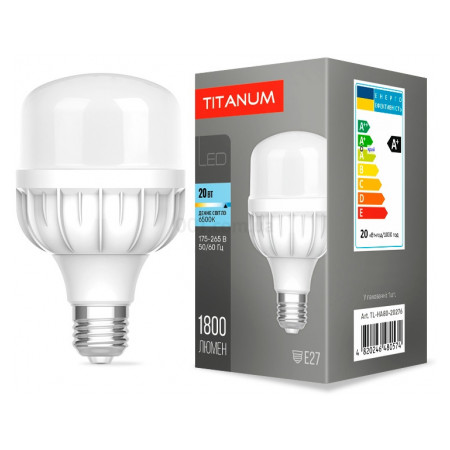 Светодиодная (LED) лампа A80 20Вт E27 6500К, TITANUM (TL-HA80-20276) фото