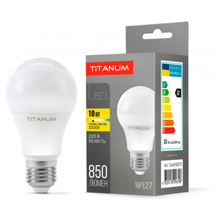 Світлодіодна (LED) лампа A60 10Вт E27 3000K, TITANUM (TLA6010273) фото