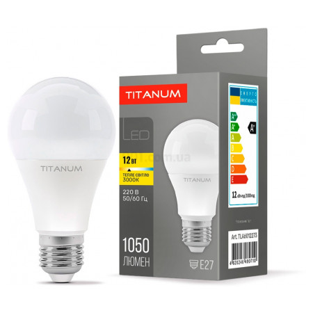 Светодиодная (LED) лампа A60 12Вт E27 3000K, TITANUM (TLA6012273) фото
