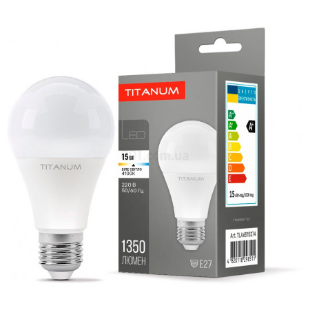 Светодиодная (LED) лампа A65 15Вт E27 4100K, TITANUM (TLA6515274) фото