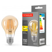 Светодиодная (LED) лампа Filament A60 7Вт E27 2200K бронза, TITANUM мини-фото