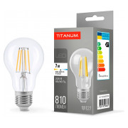 Світлодіодна (LED) лампа Filament A60 7Вт E27 4100K, TITANUM міні-фото