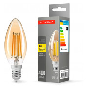 Светодиодная (LED) лампа Filament C37 4Вт E14 2200K бронза, TITANUM мини-фото