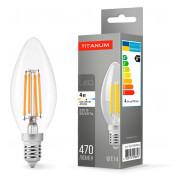 Светодиодная (LED) лампа Filament C37 4Вт E14 4100K, TITANUM мини-фото
