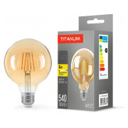 Світлодіодна (LED) лампа Filament G95 6Вт E27 2200K бронза, TITANUM міні-фото