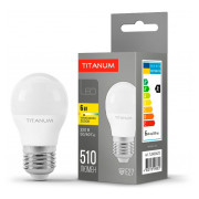 Светодиодная (LED) лампа G45 6Вт E27 3000K, TITANUM мини-фото