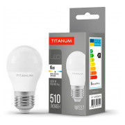 Світлодіодна (LED) лампа G45 6Вт E27 4100K, TITANUM міні-фото