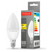 Світлодіодна (LED) лампа C37 6Вт E14 3000K, TITANUM міні-фото