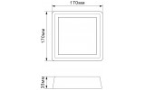 Светильник светодиодный (LED) квадратный накладной 18Вт 5000K, TITANUM изображение 5 (габаритные размеры)