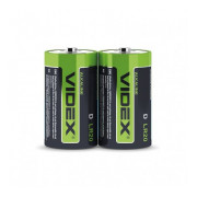 Батарейка лужна LR20/D упаковка shrink 2 шт., VIDEX міні-фото