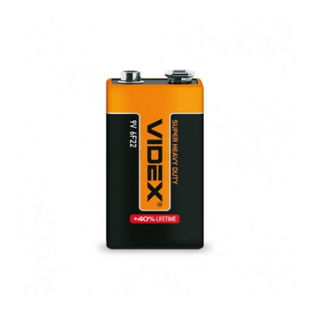 Батарейка солевая 6F22/9V (Крона) упаковка shrink, VIDEX (22527) фото
