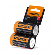 Батарейка солевая R20P/D упаковка shrink card 2 шт., VIDEX мини-фото