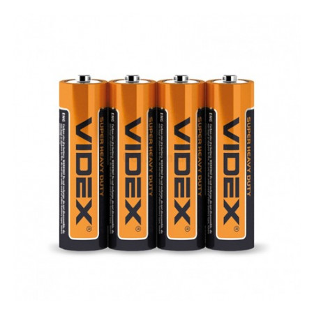 Батарейка сольова R6P/AA упаковка shrink 4 шт., VIDEX (21156) фото