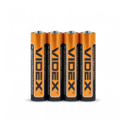 Батарейка солевая R03P/AAA упаковка shrink 4 шт., VIDEX мини-фото