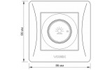 Димер поворотний 600Вт BINERA білий, VIDEX зображення 5 (габаритні розміри)