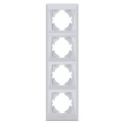Рамка 4-місна вертикальна BINERA срібний шовк, VIDEX міні-фото