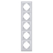 Рамка 5-місна вертикальна BINERA срібний шовк, VIDEX міні-фото