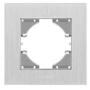 Рамка 1-місна горизонтальна BINERA срібний алюміній, VIDEX міні-фото