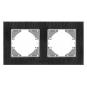 Рамка 2-местная горизонтальная BINERA черный алюминий, VIDEX мини-фото