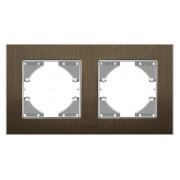 Рамка 2-місна горизонтальна BINERA шоколадний алюміній, VIDEX міні-фото