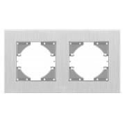 Рамка 2-місна горизонтальна BINERA срібний алюміній, VIDEX міні-фото