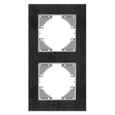 Рамка 2-місна вертикальна BINERA чорний алюміній, VIDEX (VF-BNFRA2V-B) фото