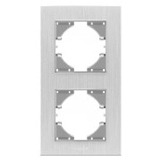 Рамка 2-місна вертикальна BINERA срібний алюміній, VIDEX міні-фото