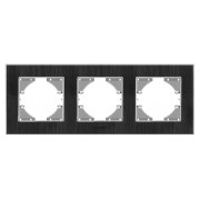 Рамка 3-местная горизонтальная BINERA черный алюминий, VIDEX мини-фото