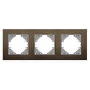 Рамка 3-місна горизонтальна BINERA шоколадний алюміній, VIDEX міні-фото