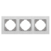 Рамка 3-місна горизонтальна BINERA срібний алюміній, VIDEX міні-фото