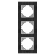 Рамка 3-местная вертикальная BINERA черный алюминий, VIDEX мини-фото
