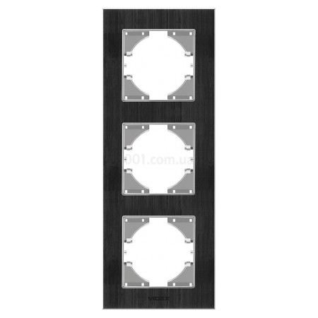 Рамка 3-місна вертикальна BINERA чорний алюміній, VIDEX (VF-BNFRA3V-B) фото